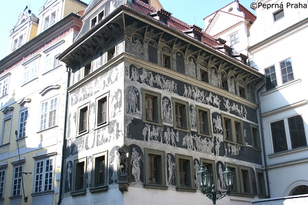 Dům U Minuty, Staroměstské náměstí, Franz Kafka, Perlička prasátka Pepříka